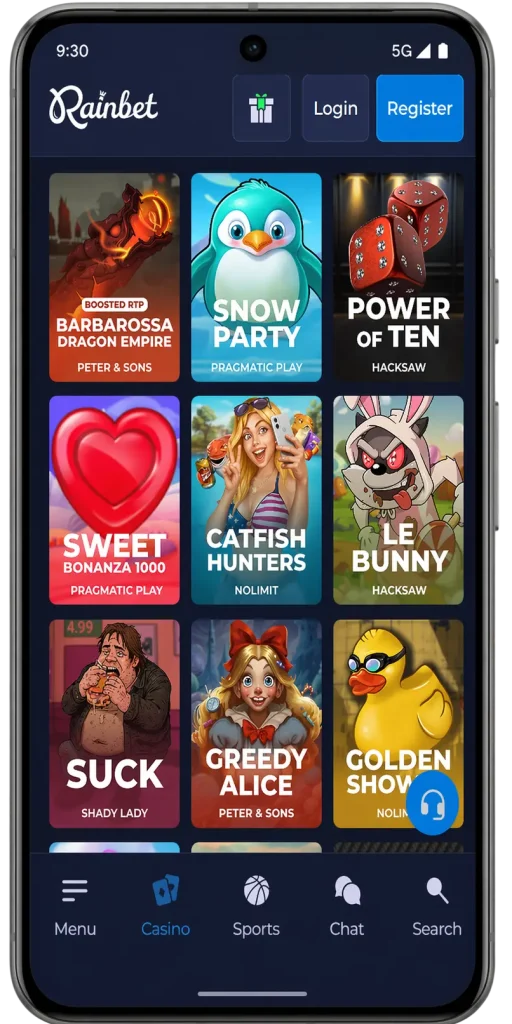 rainbet app games