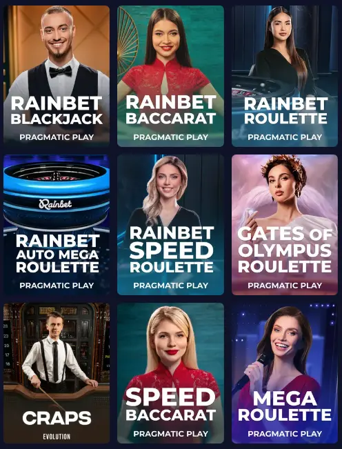 rainbet live games